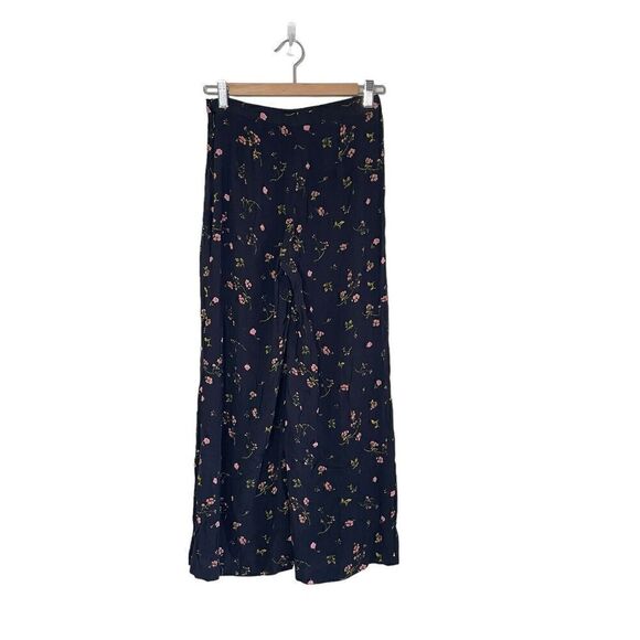 Aritzia Wilfred Womens Pants Pernelle Wide Leg Floral  Black Claremont Sz. 4 - Picture 4 of 10